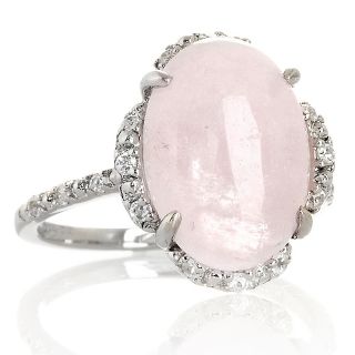 Opulent Opaques Pink Morganite and White Zircon Sterling Silver Ring