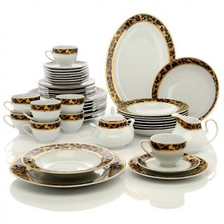 Highgate Manor Leopard Chic 44 piece Porcelain Dinnerware Set