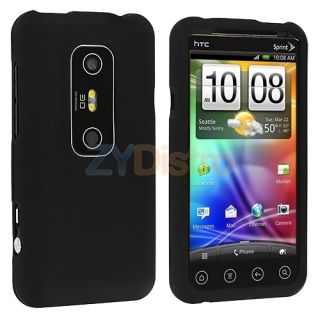 Black Hard Skin Case Cover for HTC Sprint EVO 3D Phone