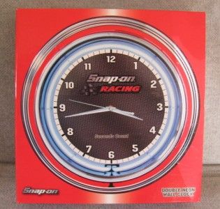 Snap on Tools Double Neon Clock New in Box