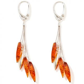 Age of Amber Age of Amber Sterling Silver Amber Raindrop Earrings