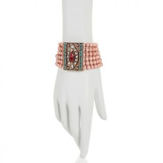 Jewelry Bracelets Beaded Müze by Gypsy Red Beryl and Gem Beaded