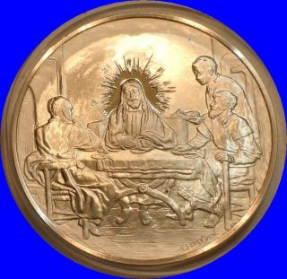 Christ at Emmaus 1 2 oz Silver Medal Rembrandt Treasures of The Louvre