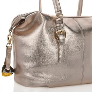 Barr and Barr Metallic Leather Satchel with Buckle Trim
