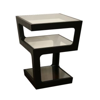 House Beautiful Marketplace Modern Tall 3 Tiered End Table   Black