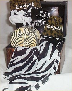 this zebra print keepsake box gift basket contains 4 pc