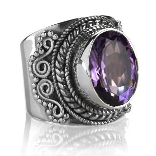 Bali Designs by Robert Manse 5ct Oval Amethyst Sterling Silver Ring at