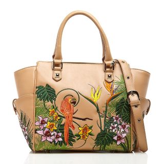 Handbags and Luggage Satchels Sharif Tropical Embroidered Satchel