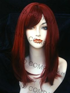 Classic Layered Silky Straight Copper Red Wig with Full Bangs Trev 130