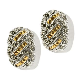Jewelry Earrings Stud Marcasite & Sterling Silver Braided