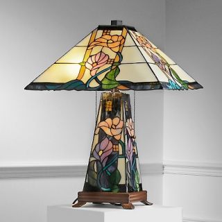 Tiffany Style Sun Drenched Floral Double Lit Table Lamp at