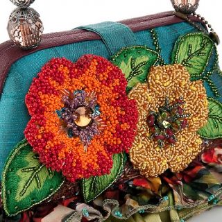 Mary Frances Bali Floral Bag with Beaded Handle