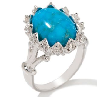 Heritage Gems Imperial Blue Turquoise and White Sapphire Crown Ring at