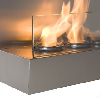 Colin Cowie Stainless Steel and Glass Wall Mount Fireplace
