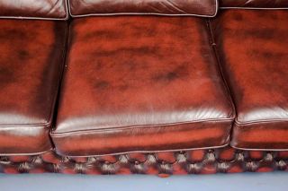 Antique Style Leather Chesterfield Sofa Couch