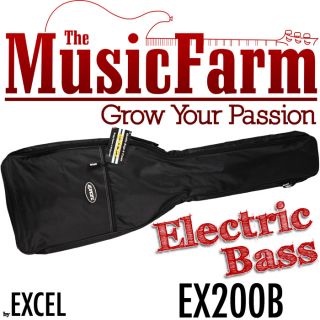 Excel EX200B Electric Bass Guitar Gigbag with Shoulder Straps Black