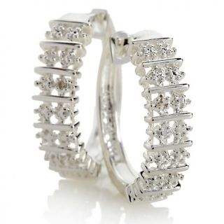 Jewelry Earrings Hoop Sterling Diamond Accent Multi Row Hoop