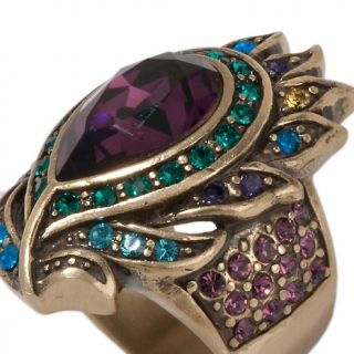 Heidi Daus Pretty as a Peacock Pear and Round Crystal Ring