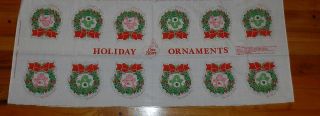 1980s Vintage Fabric Care Bears Christmas Ornament Panel Ornaments 1 2