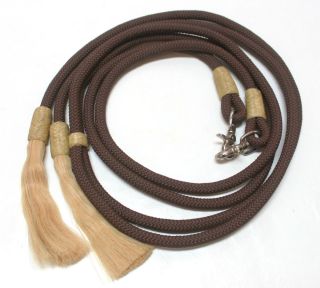   Nylon Covered Cotton Round Braided Split Reins Horse Hair Horse Tack