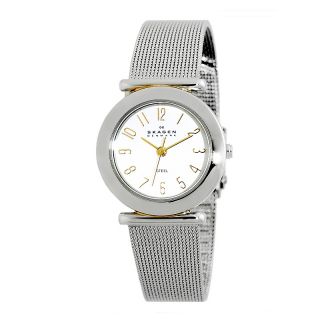 107 8234 skagen women s 2 tone stainless steel watch with mesh