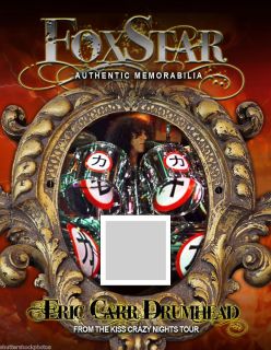 KISS ERIC CARR DRUM SKIN LIMITED EDITION COLLECTORS CARD 221 OF ONLY