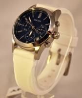 175 DKNY Ladies White Rubber Chronograph Date Watch NY8191 NWT