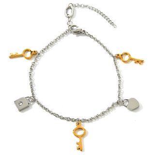 116 897 stately steel 2 tone lock and key 8 anklet rating 41 $ 7 50 s