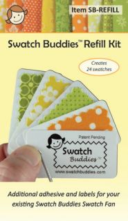 SWATCH BUDDIES REFILL, 24 Reusable Fabric Swatch Fan Kit, AWESOME New