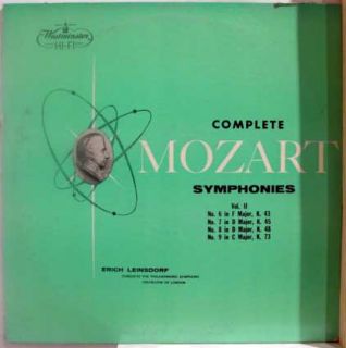 Erich Leinsdorf Mozart Vol II No 6 7 8 9 LP XWN 18862
