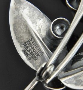Niels Erik NE from Vintage Sterling Silver Denmark Modernist Leaf Pin