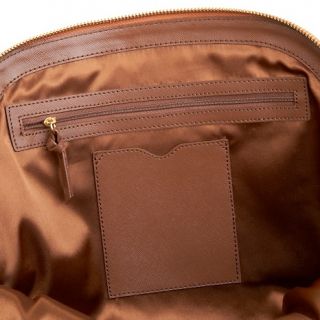 DKNYC French Grained Leather Dome Satchel