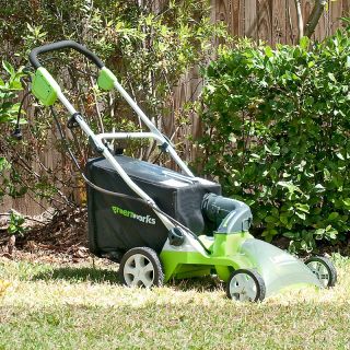 125 393 greenworks 16 14 amp electric lawn vaccuum rating 3 $ 179 95