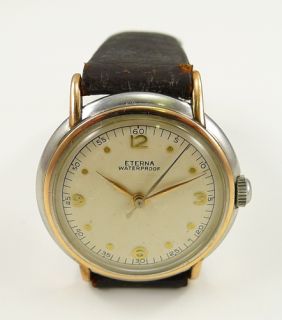 Vintage Eterna Wrist Watch Waterproof Swiss 17 Jewels Movement Manual