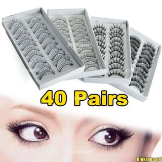 40 Pair 4 Style Long False Eyelashes Eyelash Eye Lashes