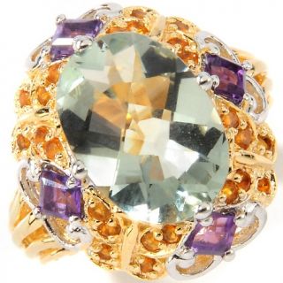 Victoria Wieck 4.60ct Prasiolite and Gemstone 2 Tone Butterfly Ring