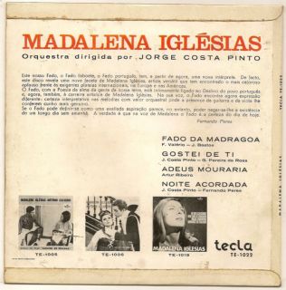 MADALENA IGLESIAS   FADO DA MADRAGOA EP PORTUGAL