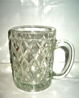 Paul Sebastian 10 oz Glass Crystal Mug Diamond Criss Cross Pattern