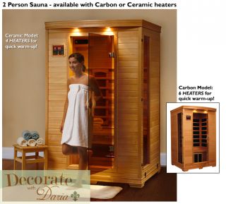 Person Sauna Fir Far Infrared 6 Carbon Heaters Hemlock CD Player 
