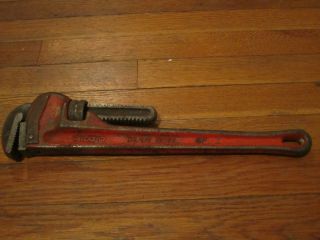 Vintage Ridge Tool Co. Elyria Ohio Rigid 18 Pipe Wrench Made In USA