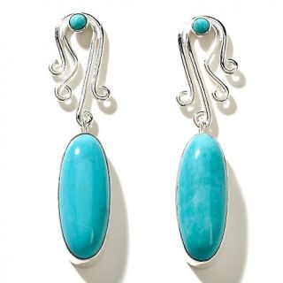 Jay King Turquoise and Sterling Silver Swirl Earrings at