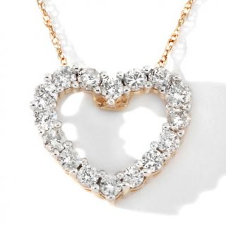 149 858 50ct diamond heart 14k gold pendant with 18 chain rating be