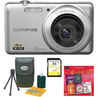 Olympus VG 110 12MP 4X Optical Zoom Digital Camera Bundle   Silver at