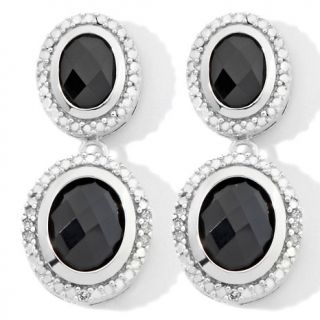 148 254 black onyx and diamond accented sterling silver earrings
