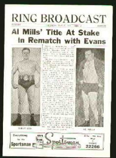 Wrestling Program 1951 Calgary Stu Hart Evans Mills