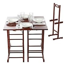 joy mangano 5pc all wood totally tables with stand $ 169 95
