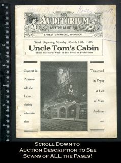  PROGRAM UNCLE TOMS CABIN w FATTY ARBUCKLE HOLLWOOD VINTAGE RELIC