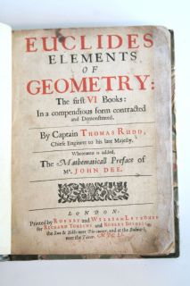 Printed 1651 Euclids Elements in English