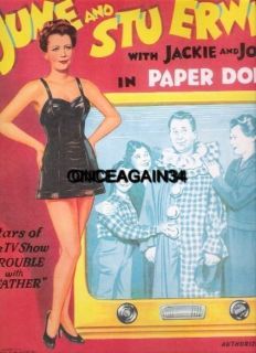Vintage Uncut 1954 June Stu Erwin The Trouble w Father Paper Dolls 1
