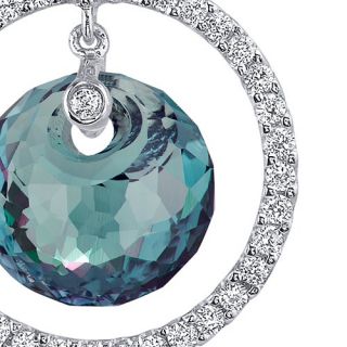Oravo Spherical Cut Gemstone Circle of Life Dangle Earrings